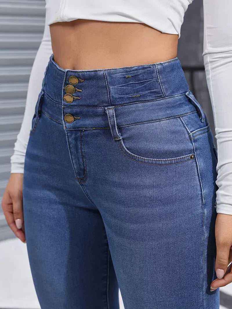 Women's High Elasticity Fleece Lined Denim Jeans